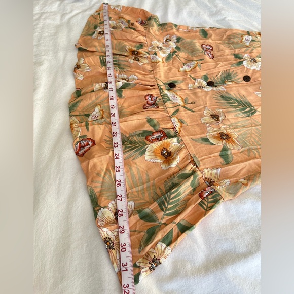 Monteau Los Angeles Tropical Floral Button-Front Midid Dress Sz M Cottagecore - Picture 14 of 16